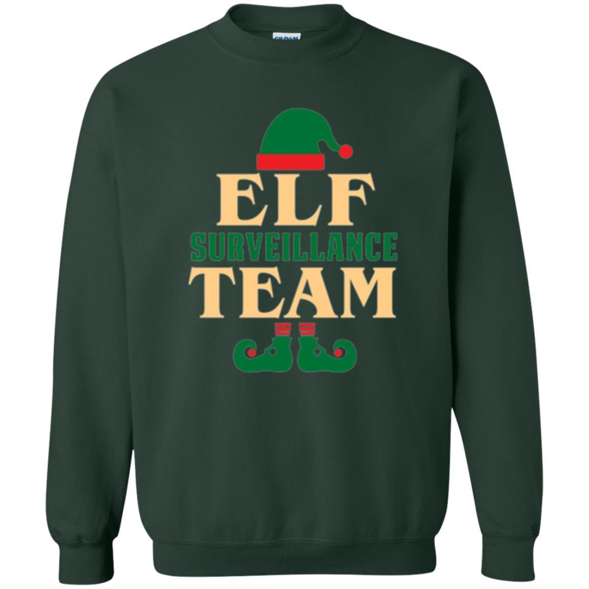 Christmas T-shirt Elf Surveillance Team T-shirt Forest Green
