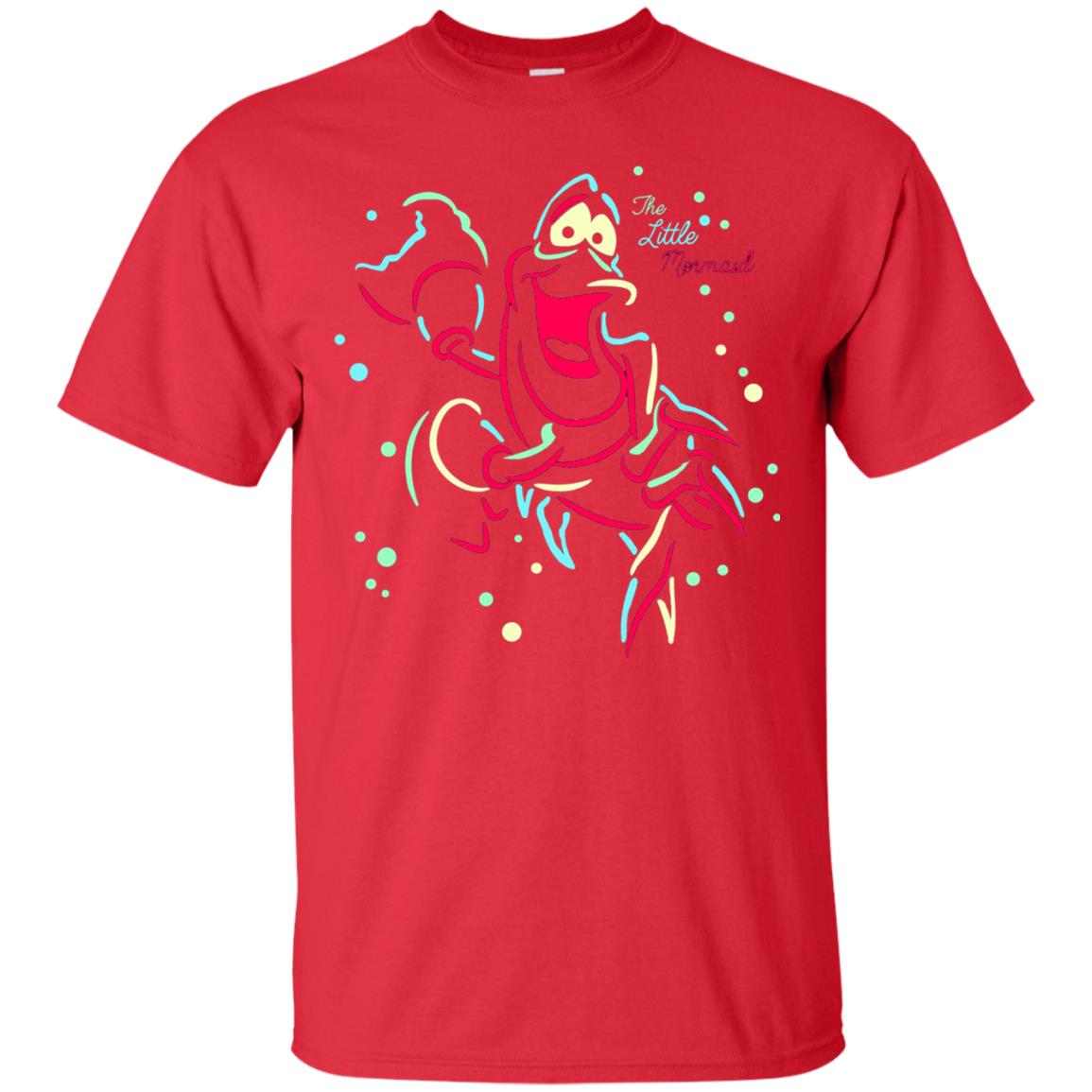 Disney Little Mermaid Neon Sebastian Graphic T-shirt Red