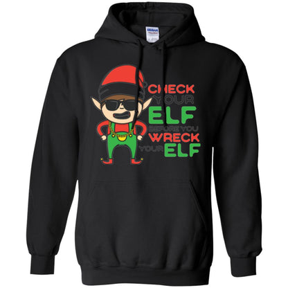 Christmas T-shirt Check Your Elf Before You Wreck Your Elf Black