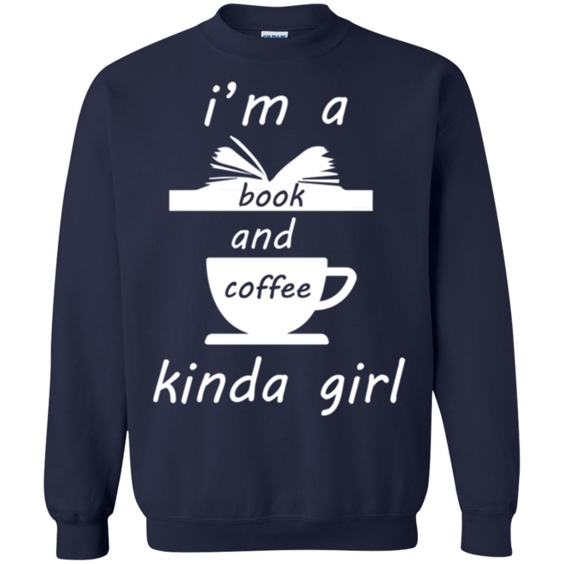 Book Lover T-shirt I'm A Book And Coffee Kinda Girl T-shirt Navy