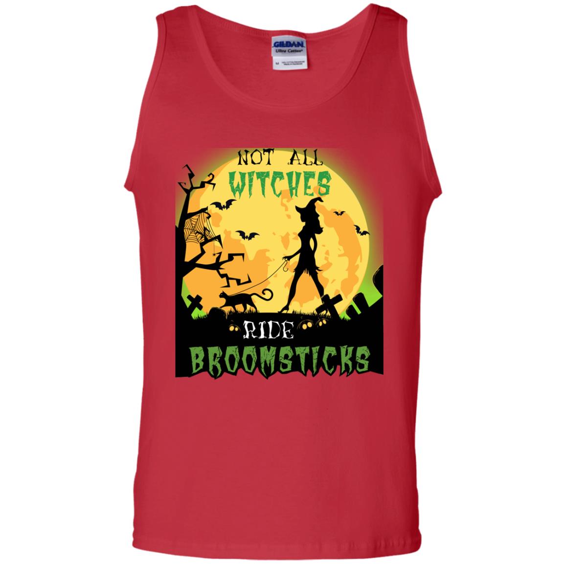 Not All Witches Ride Broomsticks Witches Walk With Cat Funny Halloween Shirt Red
