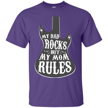 My Dad Rocks But My Mom Rules Shirt For Daughter Or Son Purple