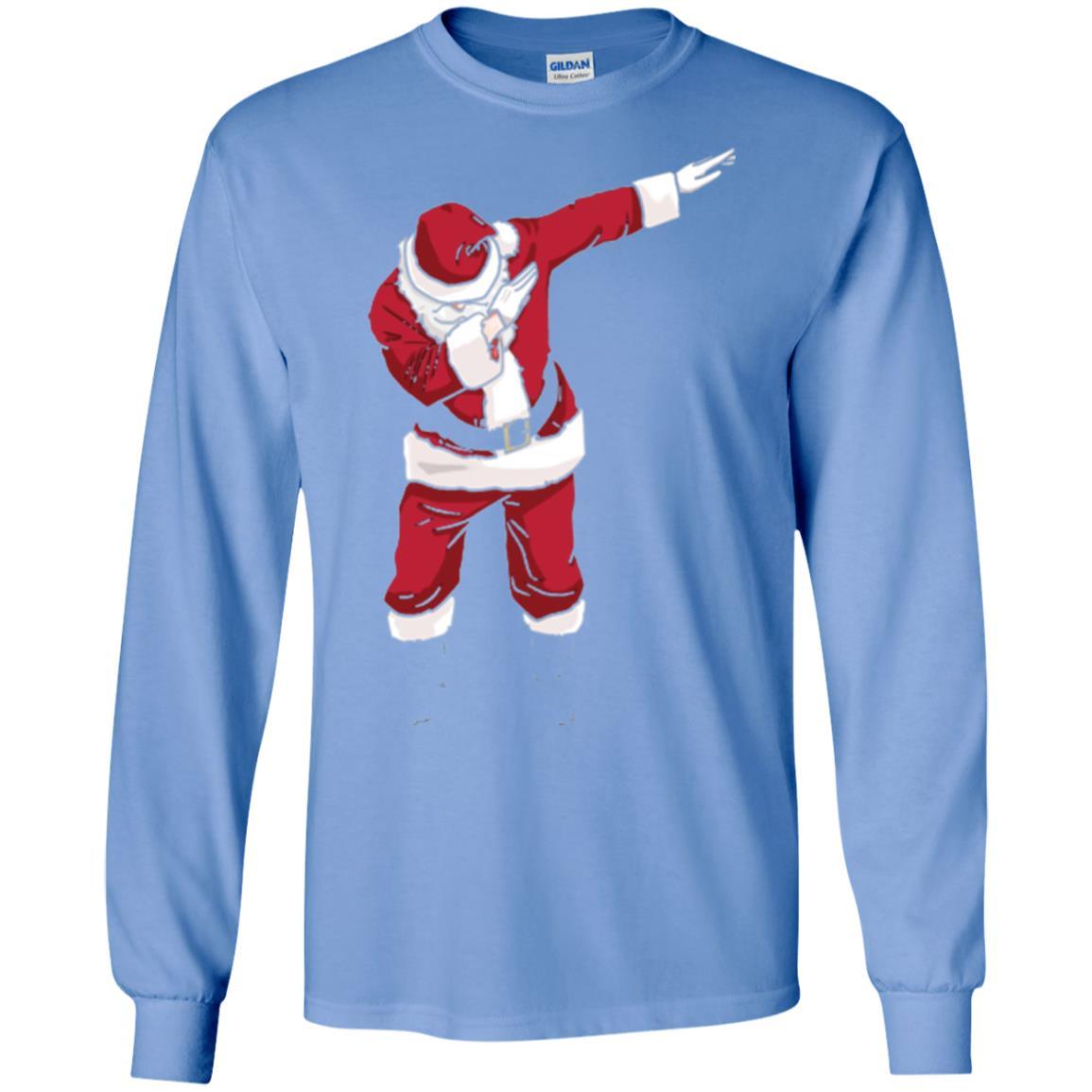 Christmas T-shirt Dabbing Santa Carolina Blue