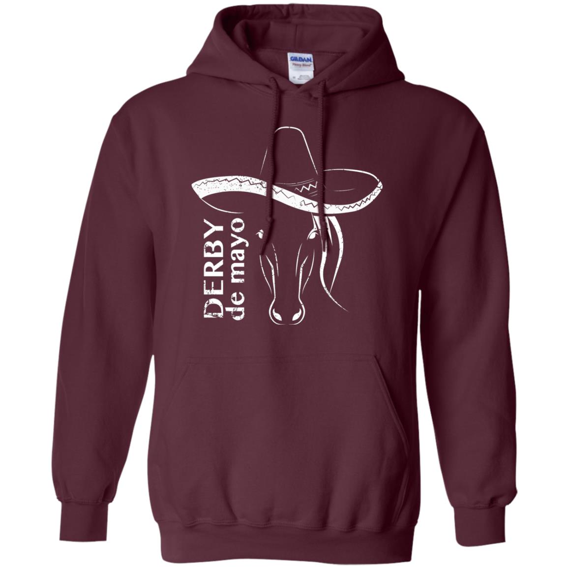 Derby De Mayo Sombrero Horse Race Shirt Maroon