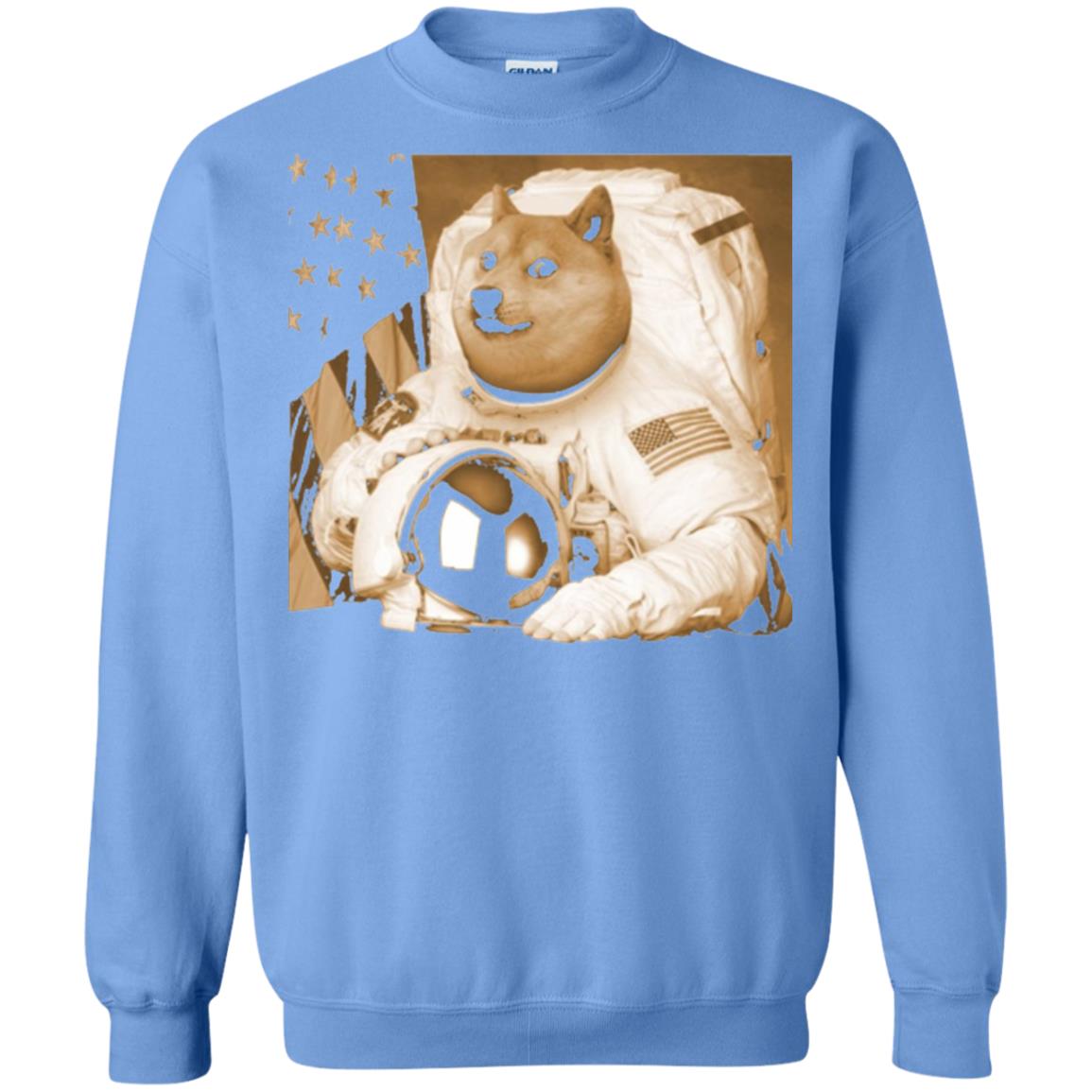 Astronomy T-shirt Dogecoin Moon Astronaut Crypto Carolina Blue