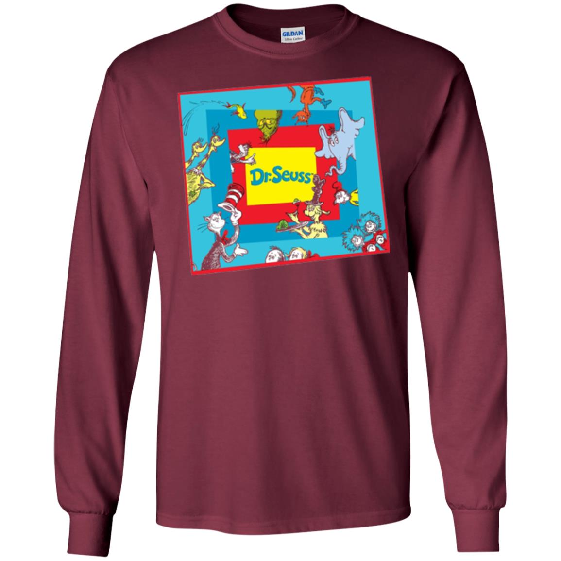 Dr. Seuss Character National Wear Red Day T-shirt Maroon