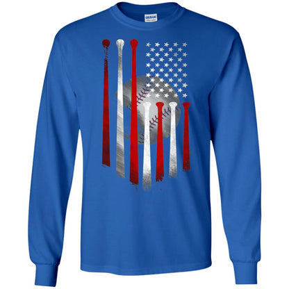 American Flag Baseball Flag Baseball Lover T-shirt Royal