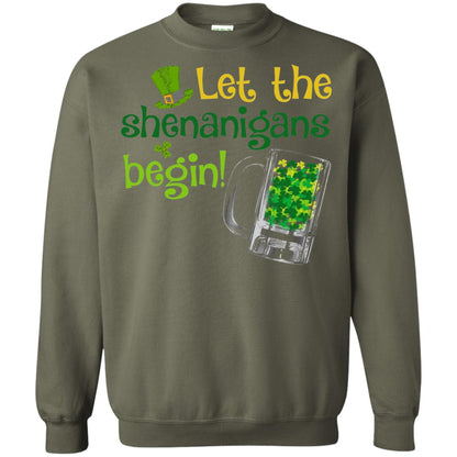Let The Shenanigans Begin St. Patrick_s Day T-shirt Military Green