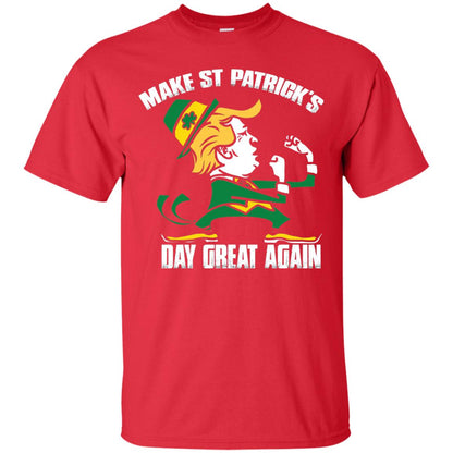 Trump Make St Patricks Day Great Again Funny Trump T-shirt Red