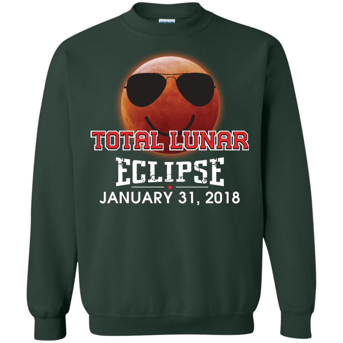 Blood Moon T-shirt Total Lunar Eclipse January 31. 2018 Forest Green