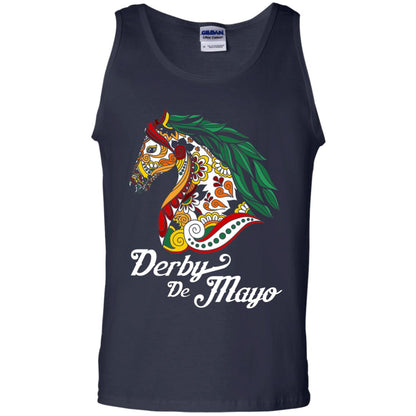 Derby Cinco De Mayo Floral Horse Race T-shirt Navy