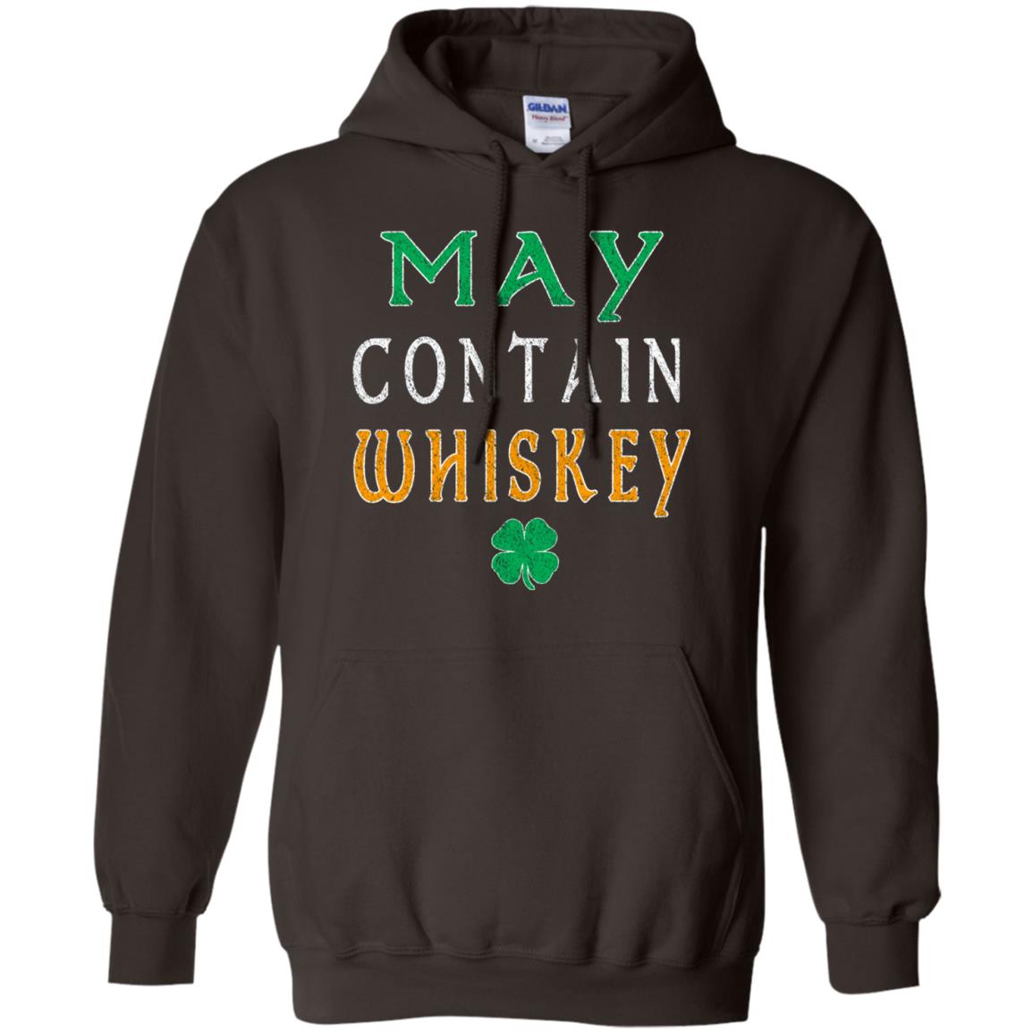 May Contain Whiskey St. Patrick_s Day T-shirt Dark Chocolate