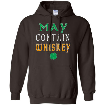 May Contain Whiskey St. Patrick_s Day T-shirt Dark Chocolate
