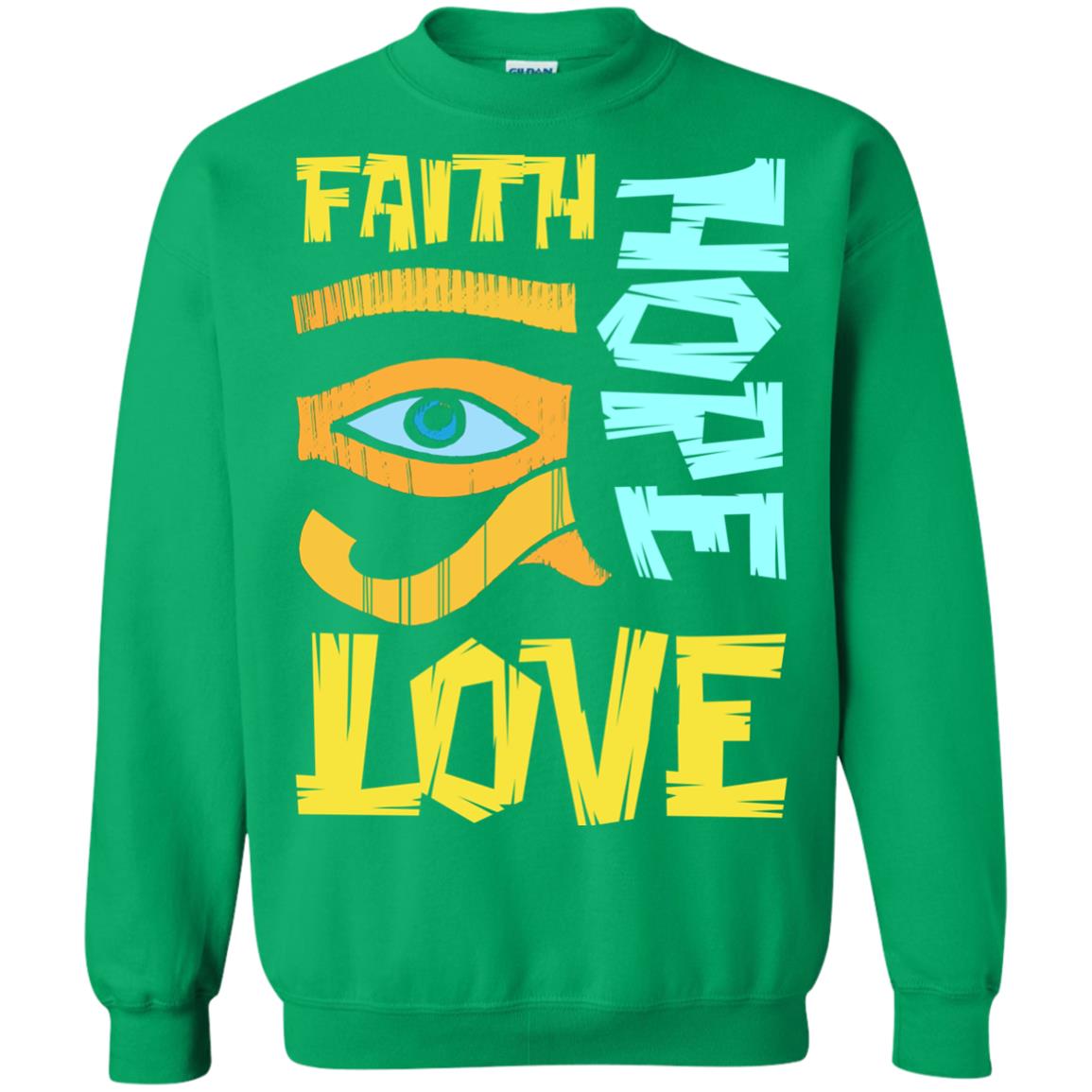 Faith Hope Love Christian T-shirt Irish Green