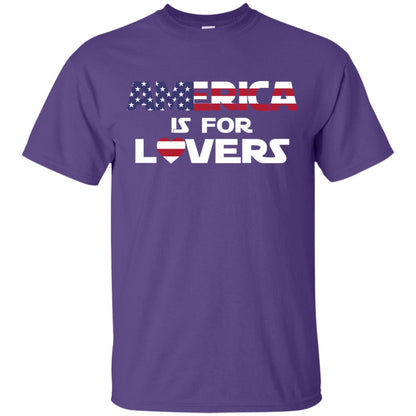 America Is For Lovers Flag Of United States Shirt Purple