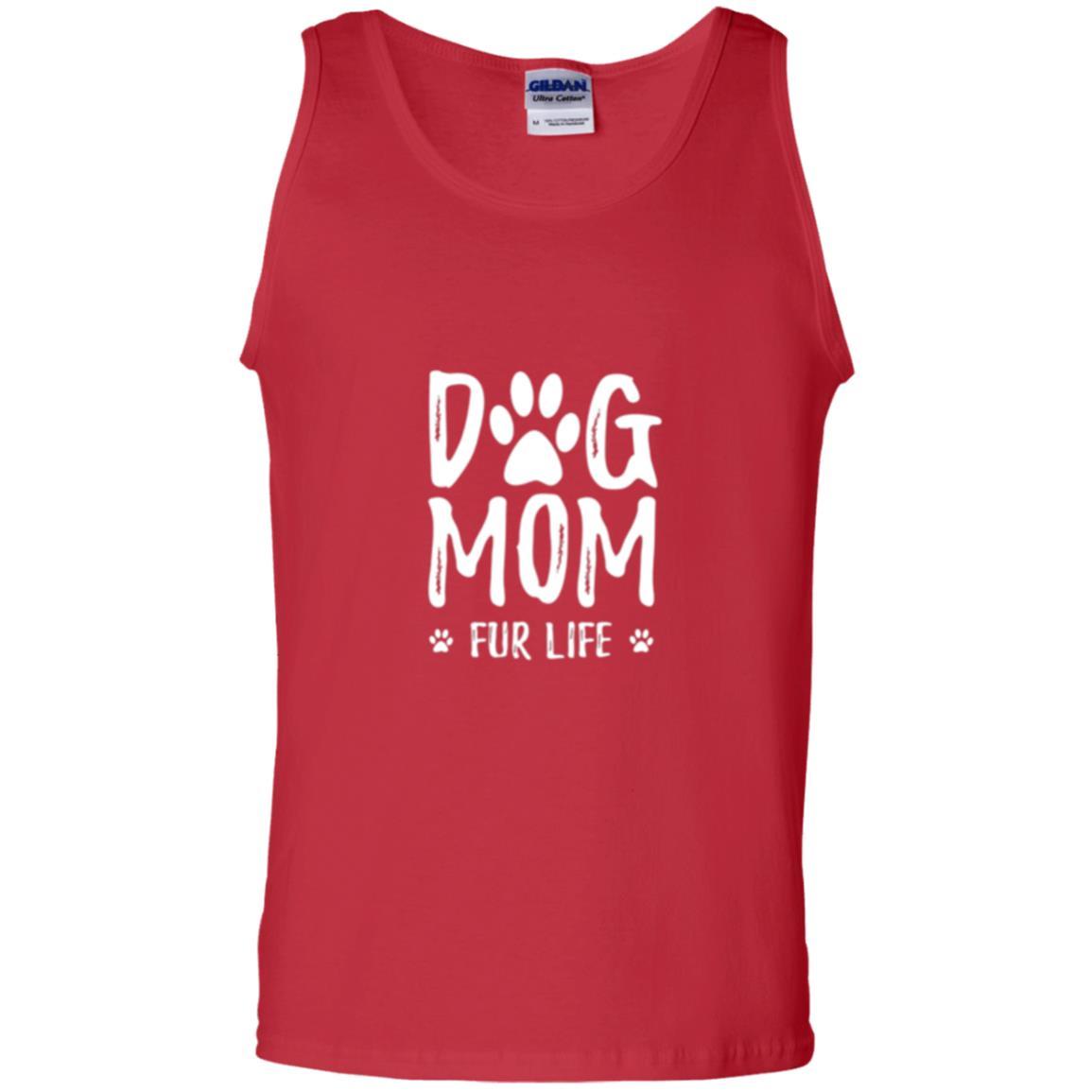 Dog Lover T-shirt Dog Mom Fur Life T-shirt Red