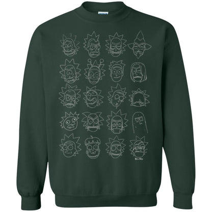 Movie T-shirt The Many Faces Of Rick Forest Green