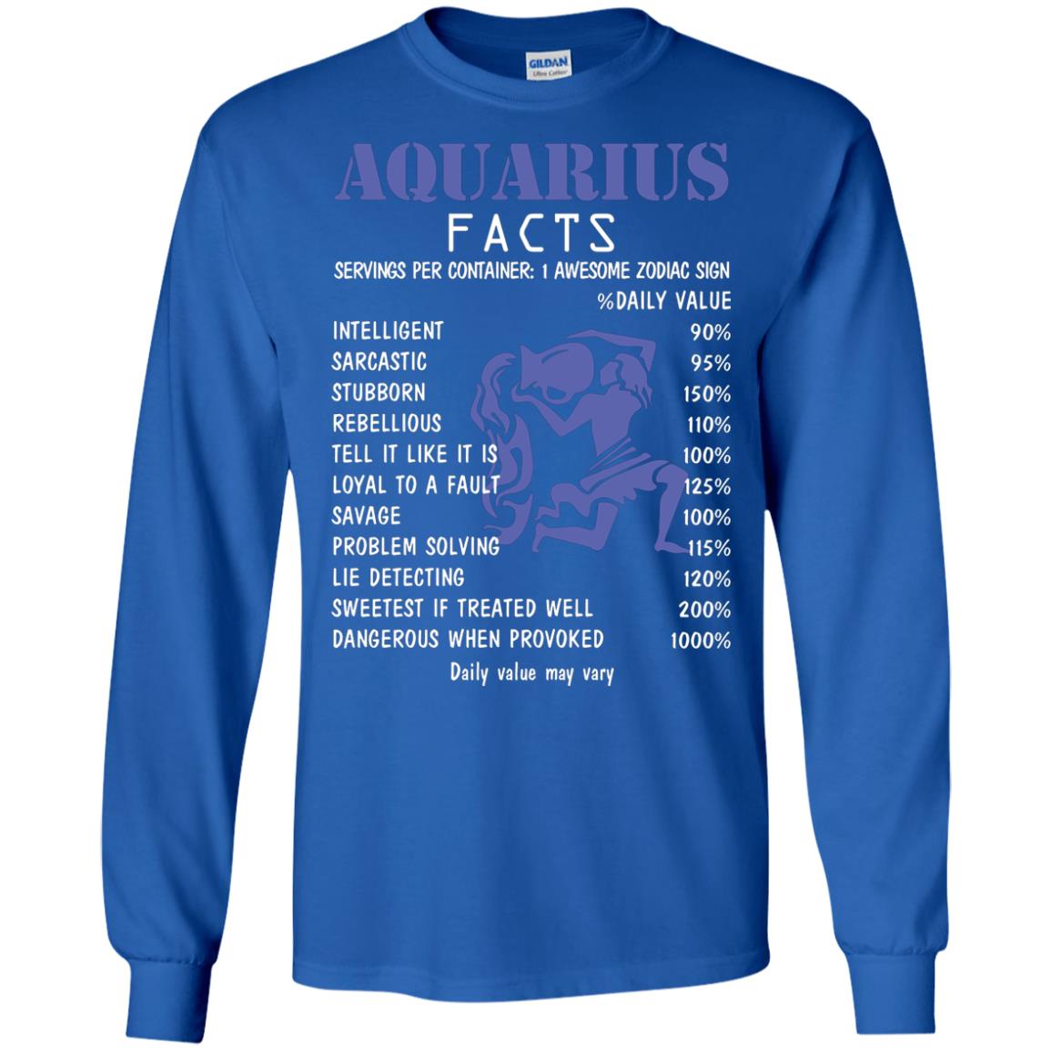 Aquarius Facts 1 Awesome Zodiac Sign Gift Shirt Fo Aquarius Horoscope Royal