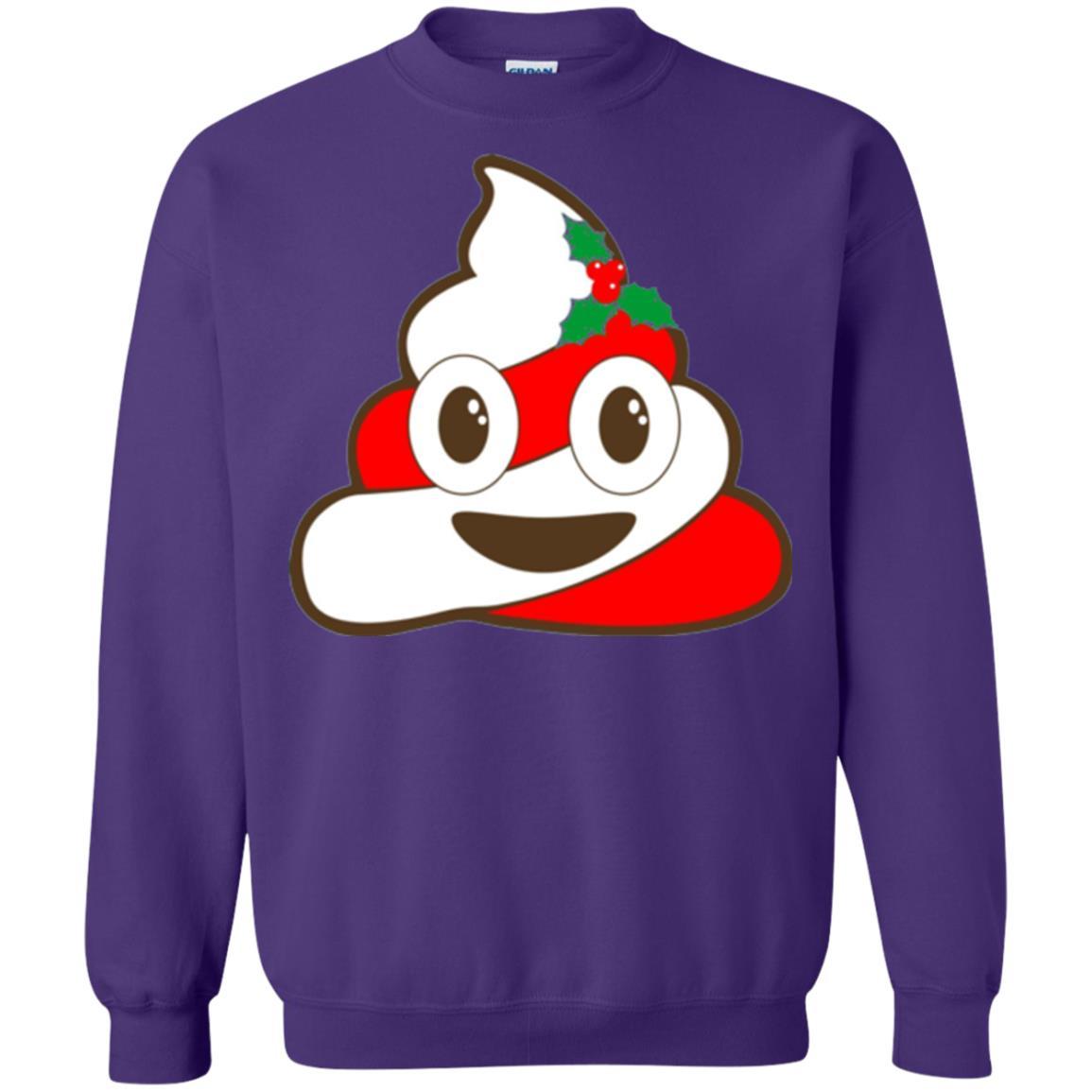 Funny Christmas T-shirt Poop Emojis Christmas Purple