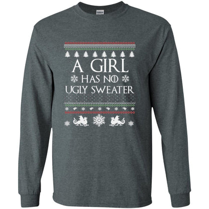 Christmas T-shirt Girl Has No Ugly Sweater Dark Heather