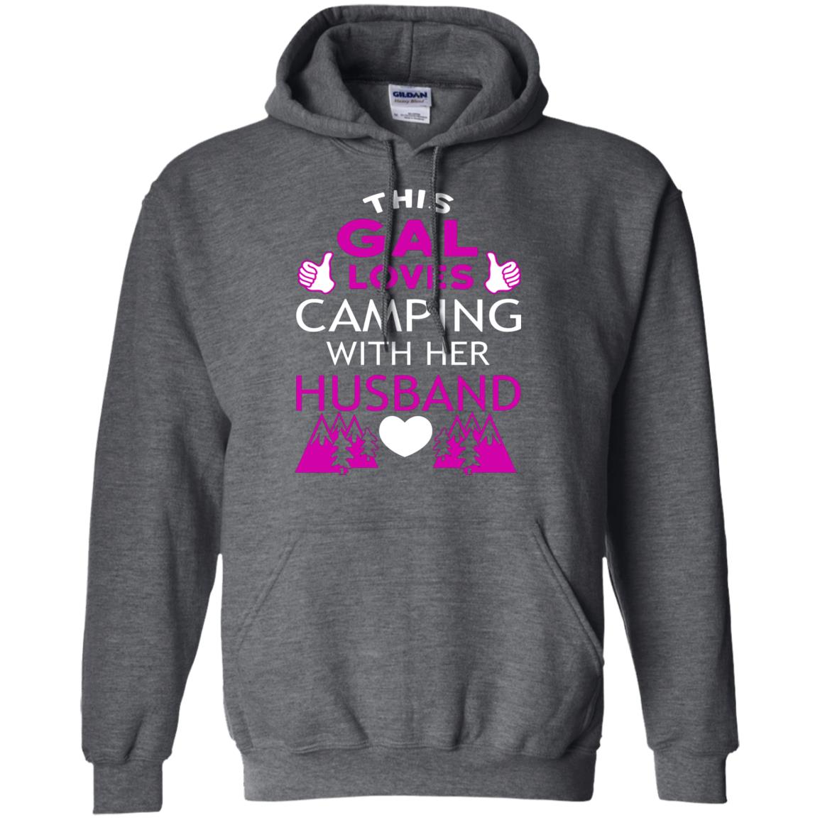 This Gal Loves Camping With Her Husband Wife Shirt Dark Heather