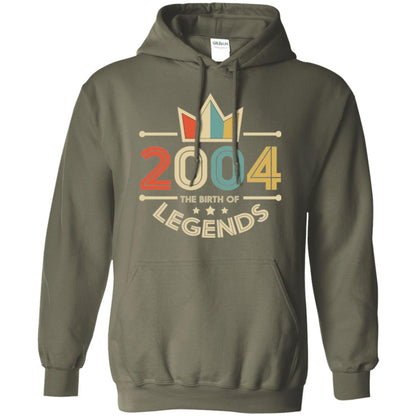 Brithday T-shirt Vintage 2004 The Birth Of Legends Military Green