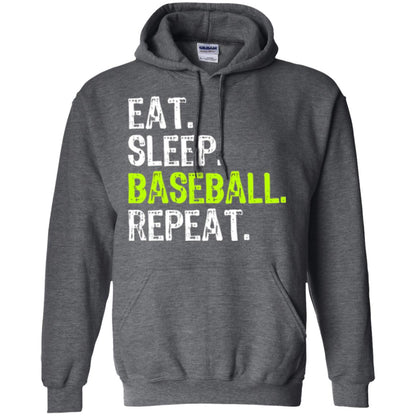 Baseball T-shirt Eat Sleep Baseball Repeat Dark Heather