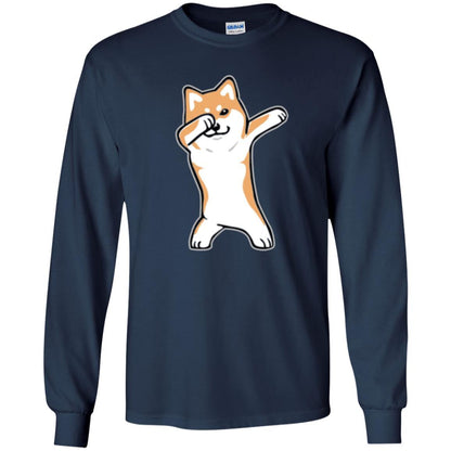 Dog Lover T-shirt Dabbing Shiba Inu Doge Navy