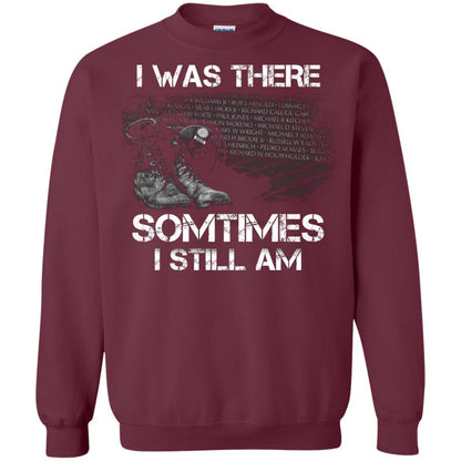 I Was There Sometimes I Still Am Military Shirt Maroon
