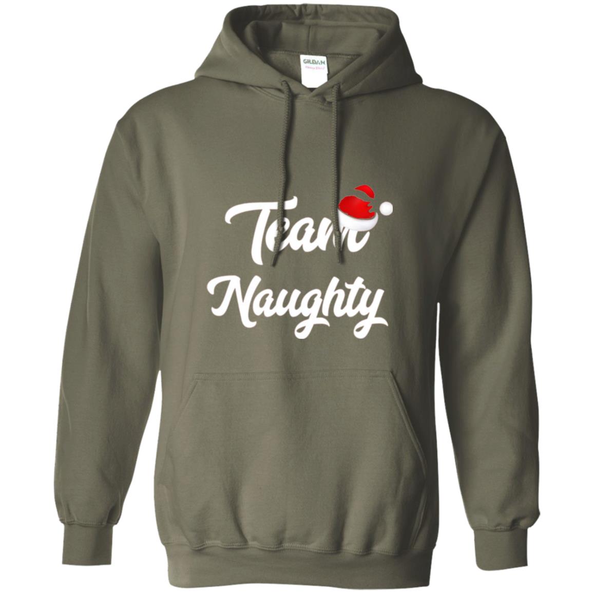 Christmas T-shirt Team Naughty Military Green
