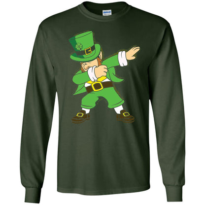 Dabbing Leprechaun Irish Dab Dance St Patrick_s Day T-shirt Forest Green