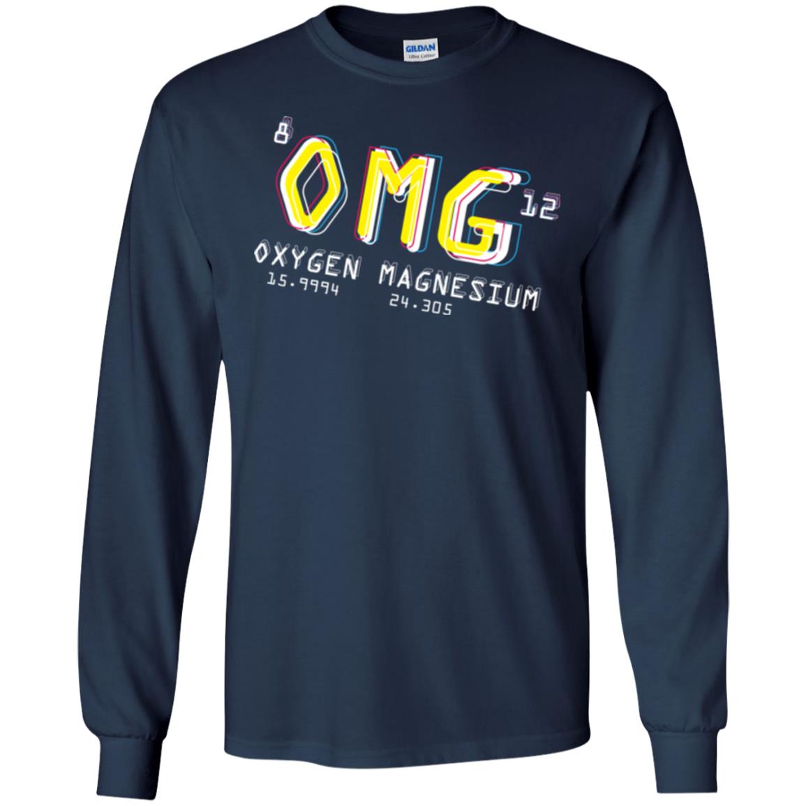 Funny Science Class T-shirt Omg Oxygen Magnesium Navy