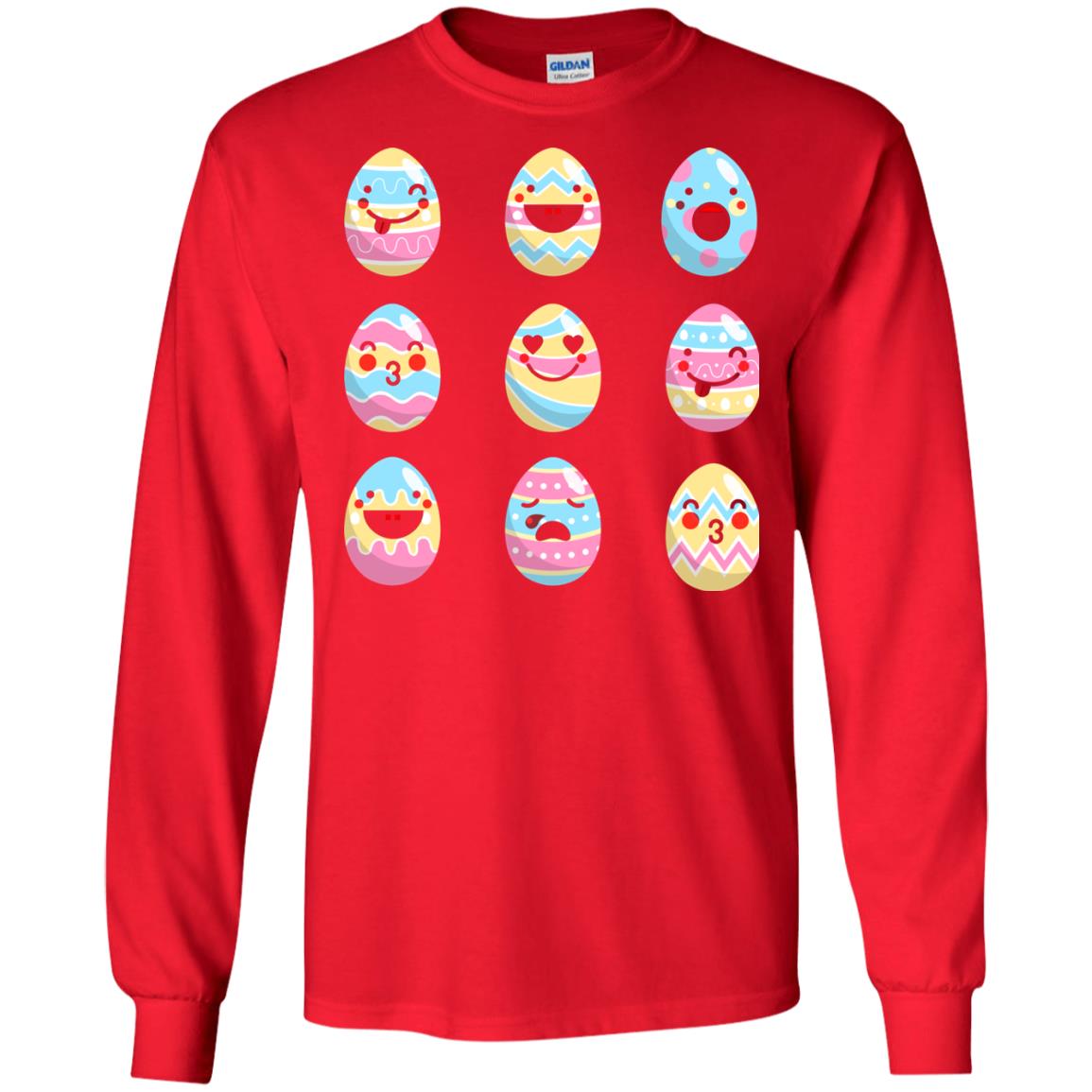 Egg Emoji Easter Happy Egg Hunt For Kids T-shirt Red