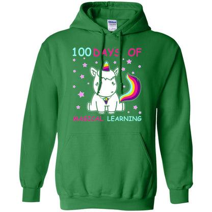 Unicorn Lover T-shirt 100 Days Of Mgical Learning Irish Green