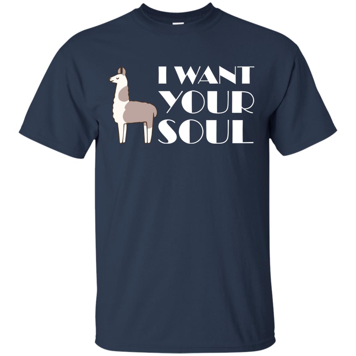 I Want Your Soul Llama Shirt Navy