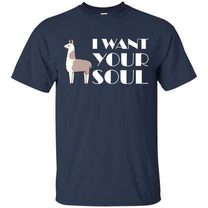I Want Your Soul Llama Shirt Navy