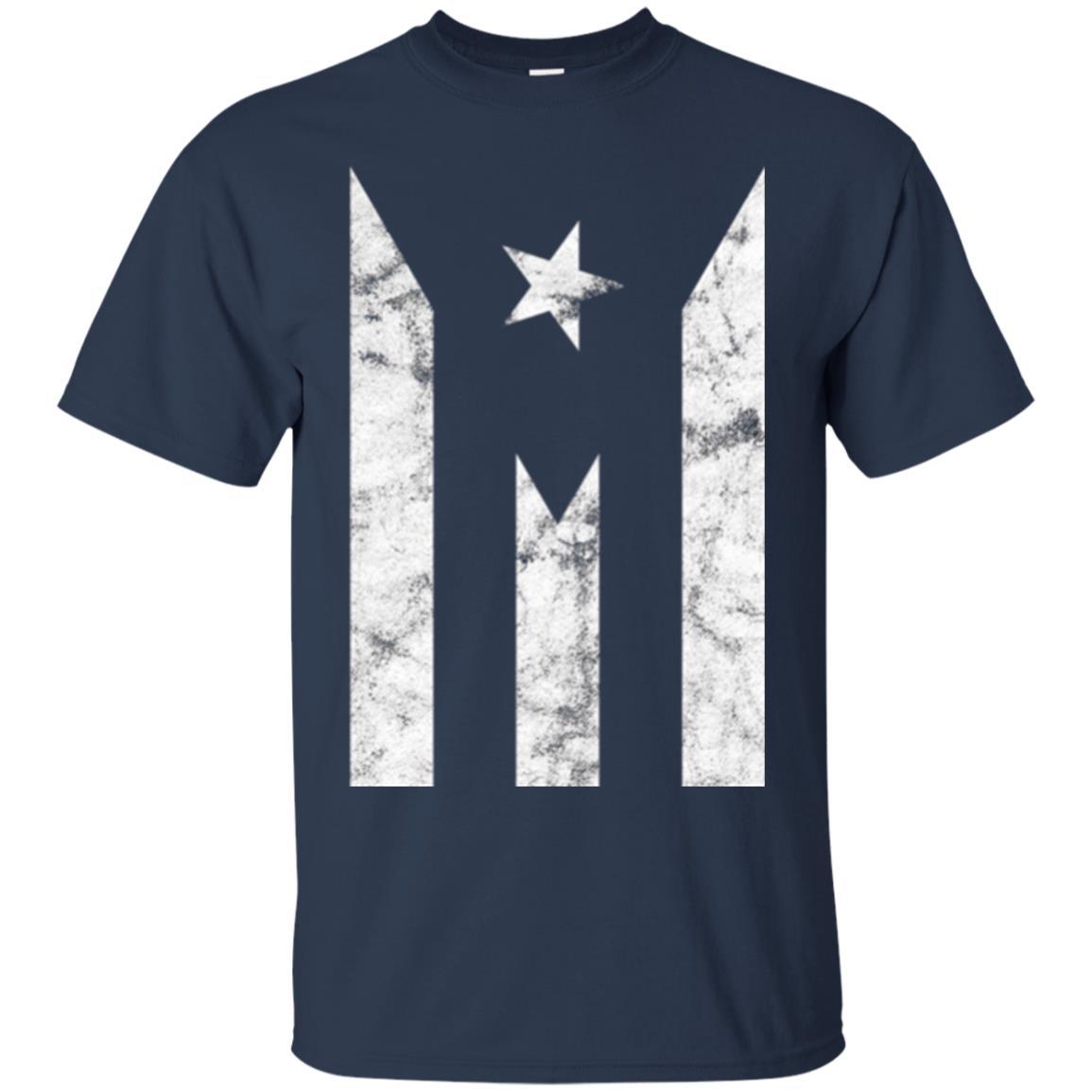 Boricua T-shirt Puerto Rico Black Flag T-shirt Navy
