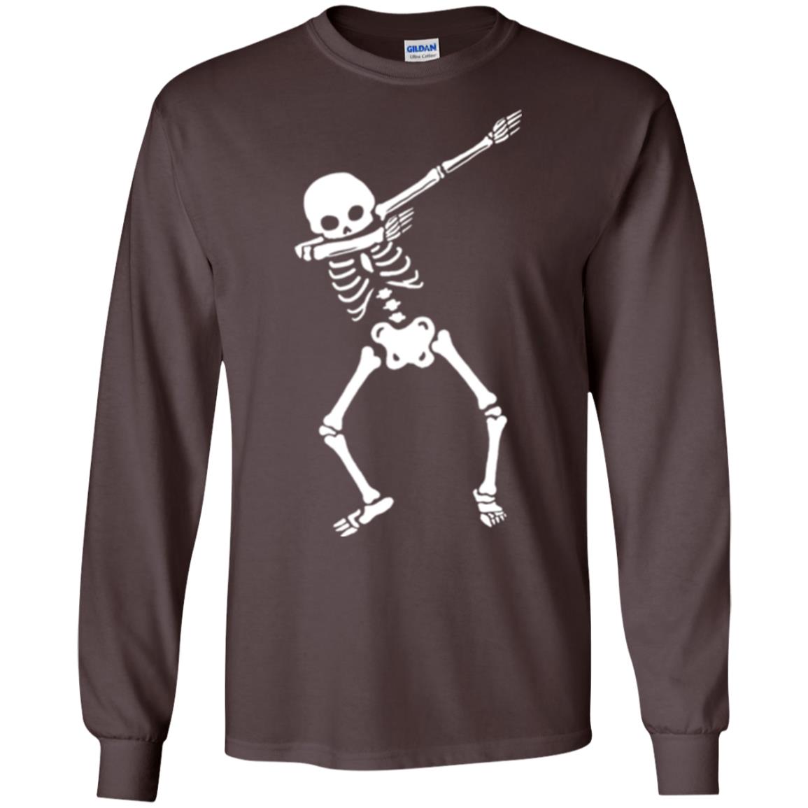 Dabbing Skeleton T Shirt Dark Chocolate