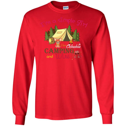I’m A Simple Girl I Love Chihuahua Camping And Wine Shirt Red