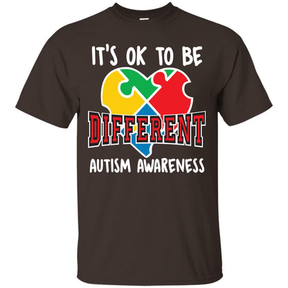 It’s Ok To Be Different Autism Awareness T-shirt Dark Chocolate