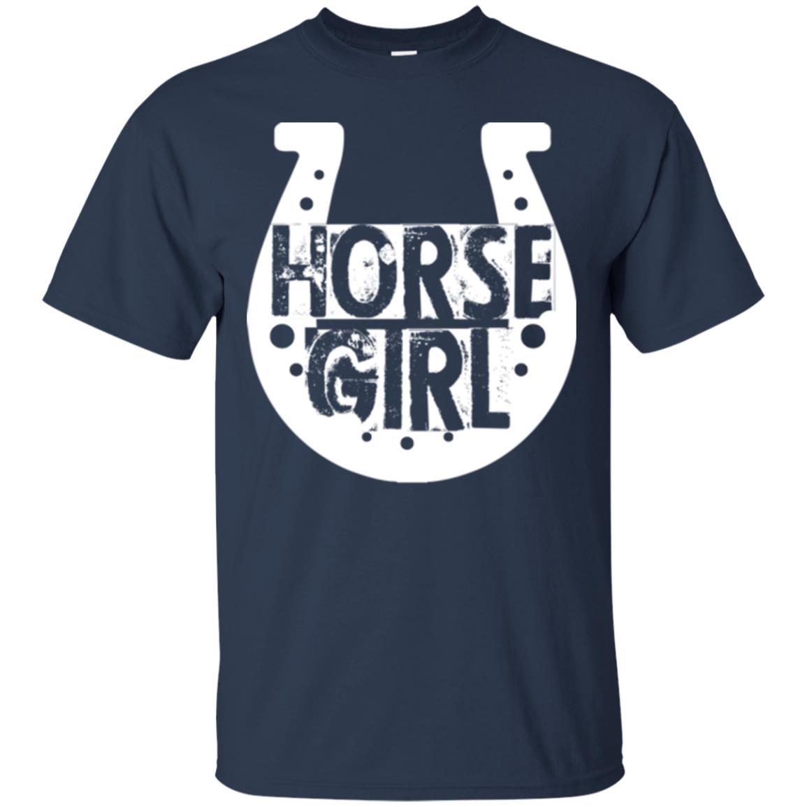 Horse Girl T-shirt I Love My Horses Racing Navy