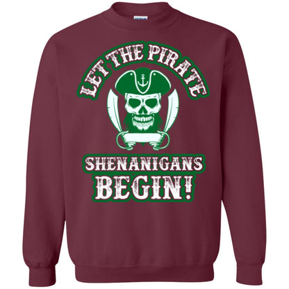 Saint Patrick's Day T-shirt Let The Pirate Shenanigans Begin Maroon