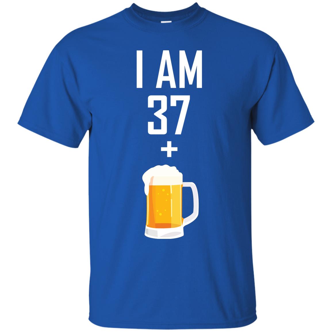 I Am 37 Plus 1 Beer 38th Birthday T-shirt Royal
