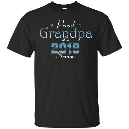 Proud Grandpa Of 2019 Senior Granddad Shirt Black