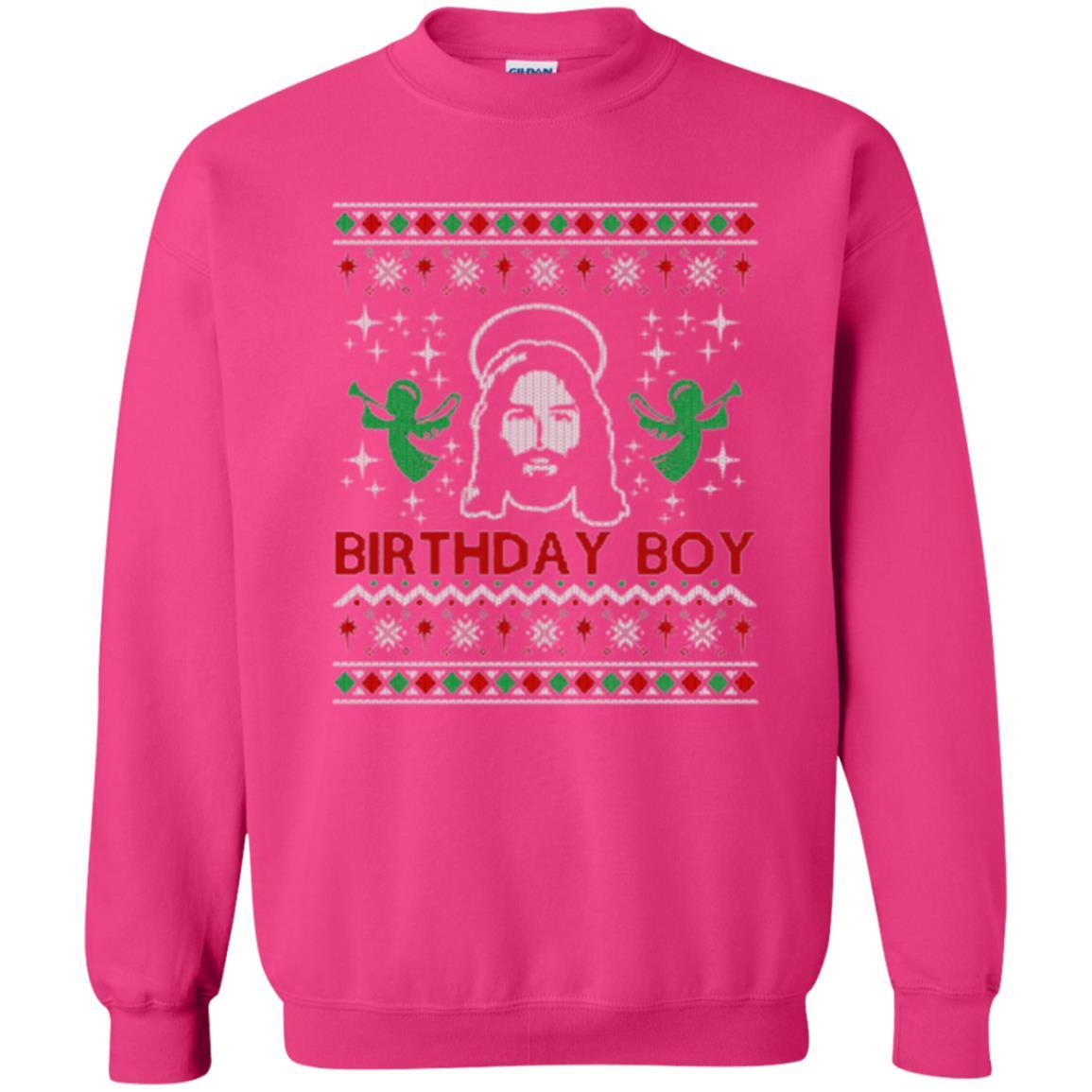 Christmas T-shirt Jesus Birthday Boy Ugly Christmas Sweater Heliconia