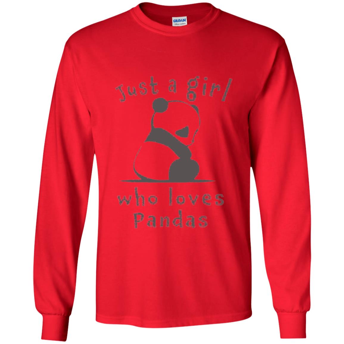 Panda Lover T-shirt Just A Girl Who Lover Pandas Red