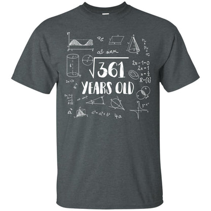 Square Root Of 361 19th Birthday 19 Years Old Math T-shirt Dark Heather