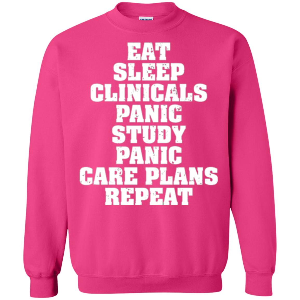 Funny Nursing Student T-shirt Eat Sleep Clinicals Panic Heliconia