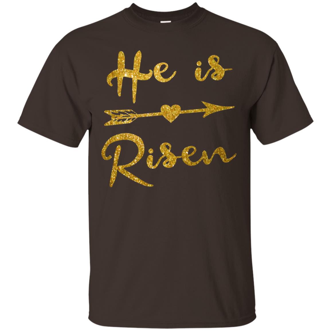 He Is Risen Christian T-shirt Dark Chocolate