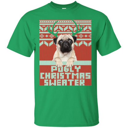 Dog Lovers T-shirt Pugly Christmas Sweater Irish Green